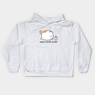 Chubby Boba Cat Needs More Boba! Kids Hoodie